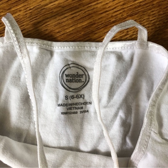 Wonder Nation white cami tank in size 6/6x - Picture 2 of 3